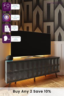 Frank Olsen Grey Elevate Smart LED Corner TV Stand