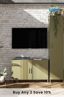 Dorel Home Olive Green Europe Bradford 2 Door Metal Accent Cabinet