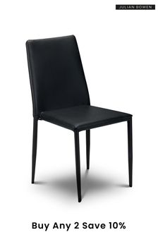 Julian Bowen Set of 4 Black Jazz Upholstered Stackable Chairs