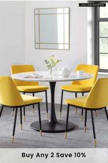 Julian Bowen White Holland Round 4 Seater Dining Table