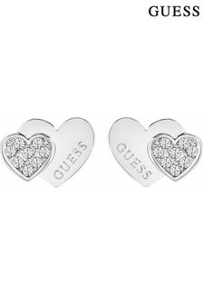 Guess Jewellery Ladies Silver Tone Me And You Studs Earrings (D07137) | £29