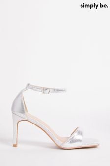 Simply Be Silver Barely There Heels (D07763) | £30