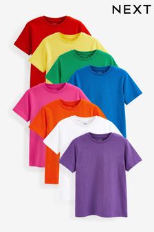Rainbow Brights 8 Pack Short Sleeve T-Shirts (3-16yrs) (D08117) | £30 - £44