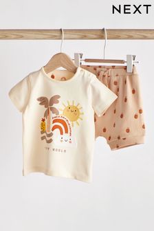 Multi Bright Baby T-Shirt And Shorts 2 Piece Set (0mths-2yrs) (D08652) | £11 - £13