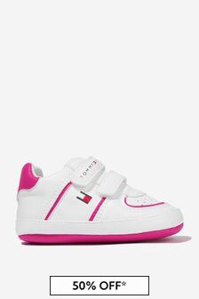 Tommy Hilfiger Baby Girls Velcro Strap Trainers in White