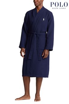 Blue Polo Ralph Lauren Cotton Robe Dressing Gown in Navy Mens Clothing Nightwear and sleepwear for Men 