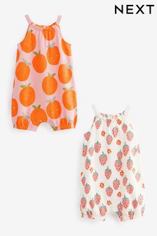 Pink/Orange Fruit Baby Rompers 2 Pack (D10425) | £11 - £15