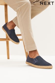 Navy Blue Mesh Espadrille Shoes (D11585) | £30