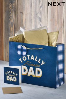 Blue Fathers Day Card Bundle And Gift Bag Set (D12476) | £4