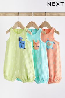 Multi Bright Character Baby Jersey Romper 3 Pack (0mths-3yrs) (D12874) | £17 - £21