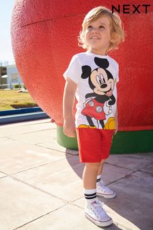 Mickey Mouse Red/White T-Shirt and Shorts License Set (3mths-8yrs) (D14290) | £17 - £21
