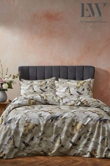 EW by Edinburgh Weavers Natural Flyaway Enchanting Avarian Luxury Slub Cotton Cord Duvet Cover And Pillowcase Set