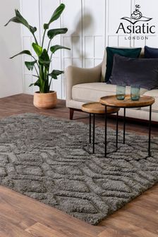 Asiatic Rugs Charcoal Grey Harrison High Low Shaggy Tufted Rug