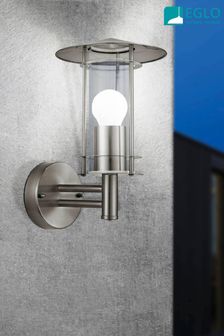 Eglo Silver Lisio StainlessSteelClear Exterior Wall Light