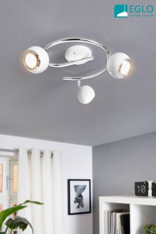 Eglo White Bimeda LED and Chrome Ceiling Light