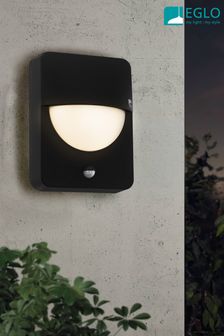 Eglo Black Salvanesco Black Exterior Wall Light with Sensor