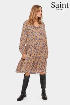 Saint Tropez Natural Eda Long Sleeve Midi Dress (D20574) | £27