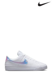 Nike White/Silver Court Legacy Trainers (D21761) | £70