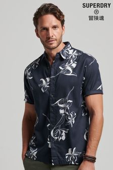 Superdry Blue Vintage Hawaiian Short Sleeve Shirt (D25644) | £45