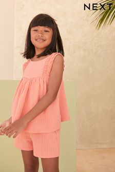 Pink Textured Top and Short Set (3-16yrs) (D27533) | £16 - £22