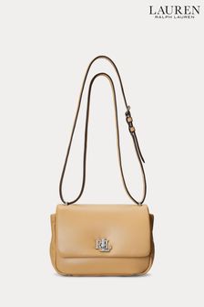 Lauren Ralph Lauren Tan Brown Leather Medium Sophee Shoulder Bag (D27551) | £399