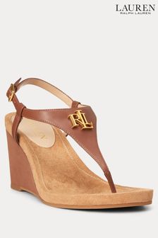 Lauren Ralph Lauren Tan Brown Jeannie Faux-Leather Wedges (D27580) | £105