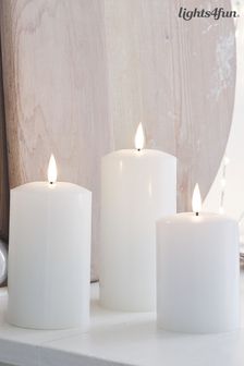 Lights4fun White TruGlow LED Pillar Candle Trio (D29608) | £25
