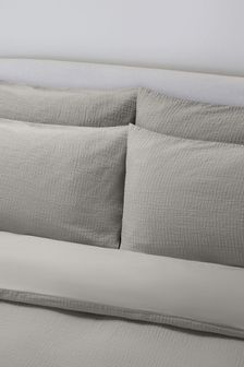Jasper Conran Grey Soft Textured Double Weave Pillowcase