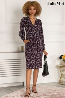 Jolie Moi Blue Danielle Long Sleeve Dress (D30572) | £65