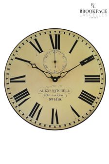 Brookpace Lascelles Black Station Wall Clock with Seconds Hand