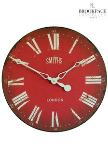 Brookpace Lascelles Red Large Smiths Clock with Red Dial