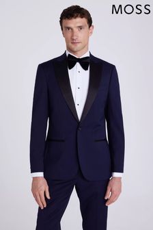 MOSS Tailored Fit Navy Blue Twill Tuxedo Jacket (D40311) | £189
