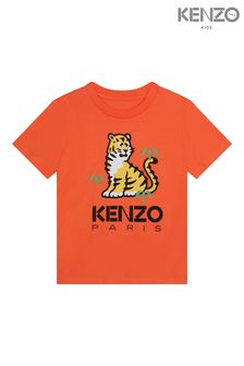 KENZO KIDS Orange Tiger Logo T-Shirt (D41710) | £58 - £78