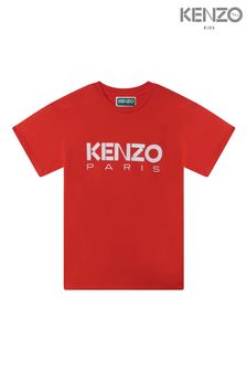 KENZO KIDS Red Paris Logo T-Shirt (D41716) | £53 - £58