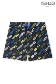 KENZO KIDS Blue Monogram Logo Swim Shorts (D41747) | £63 - £68