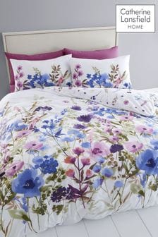 Catherine Lansfield White Countryside Floral Duvet Cover and Pillowcase Set