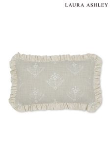 Almond Lady Fern Embroidered Feather Filled Cushion