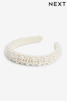 White Pearl Effect Headband (D42716) | £14