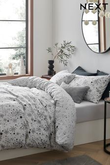 Black & White Festive Christmas Duvet Cover and Pillowcase Set