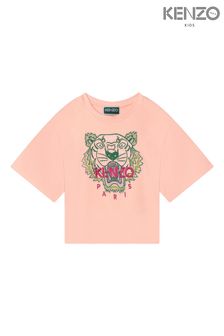 KENZO KIDS Pink Tiger Print Logo T-Shirt (D43118) | £78 - £105
