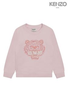 KENZO KIDS Pink Tiger Print Logo Sweatshirt (D43121) | £101 - £158