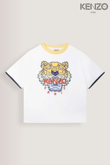 Kenzo White White Rainbow Tiger Print Logo T-Shirt (D43125) | £68 - £86