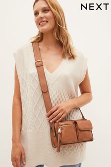 Tan Brown Utility Pocket Cross-Body Bag (D43332) | £32