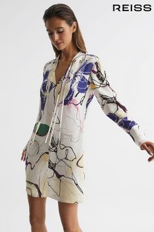 Reiss Ivory Margarite Printed Shift Dress (D43763) | £188