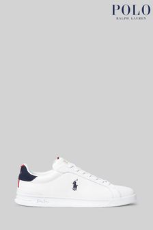 Polo Ralph Lauren White Heritage Court II Leather Trainers (D46014) | £105