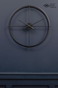 Fifty Five South Black Kent 60cm Wall Clock