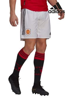 adidas White Manchester United Home Authentic Football Shorts 2022-23 (D48311) | £45