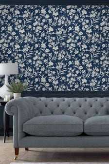 Midnight Seaspray Blue Rye Wallpaper Wallpaper