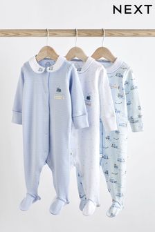 White Baby Sleepsuits 3 Pack (0-2yrs) (D49333) | £20 - £22