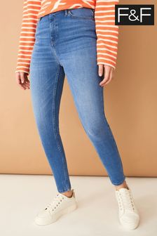 F&F Blue Contour Skinny Midwash Jeans (D51495) | £29.50